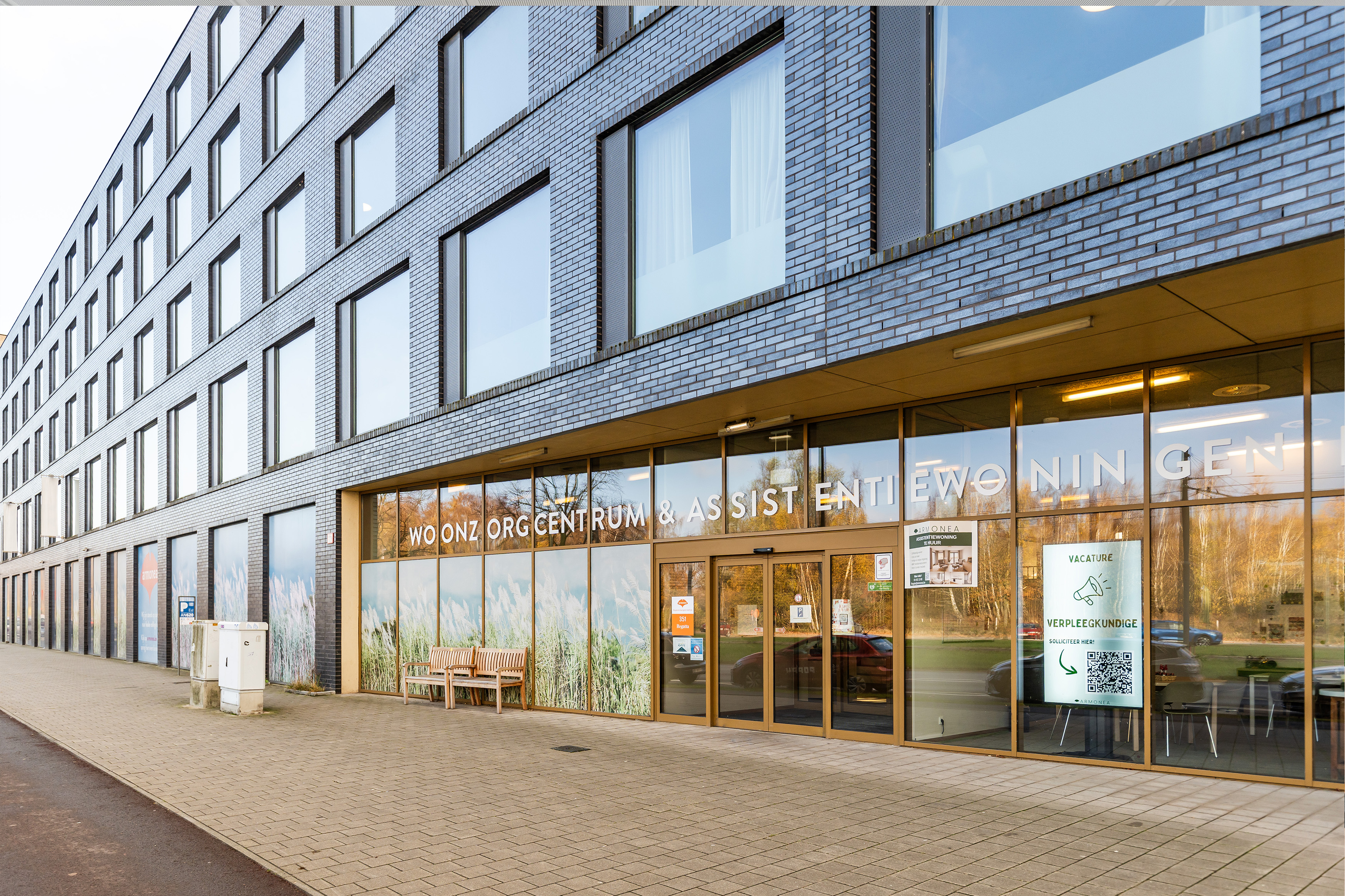 De ingang van WZC Armonea Regatta