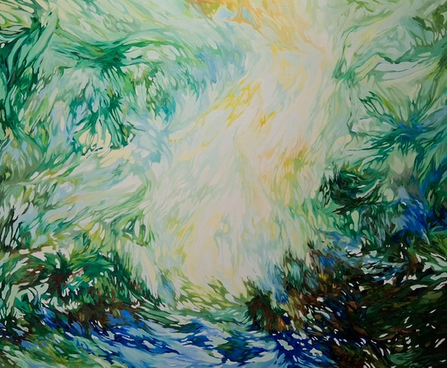 Untitled landscape (green white blue)