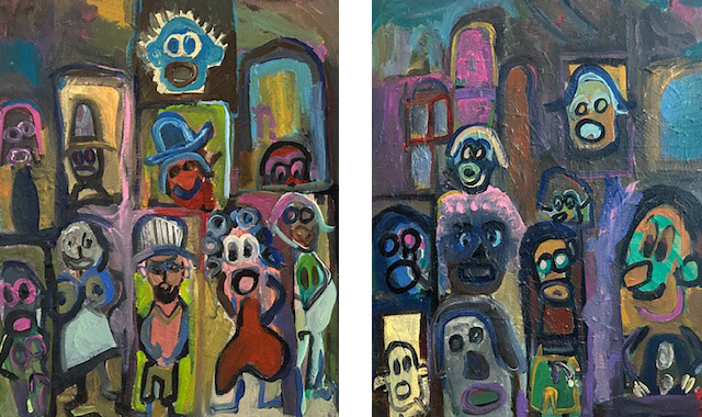 De mensjes en de avondklok (diptych)