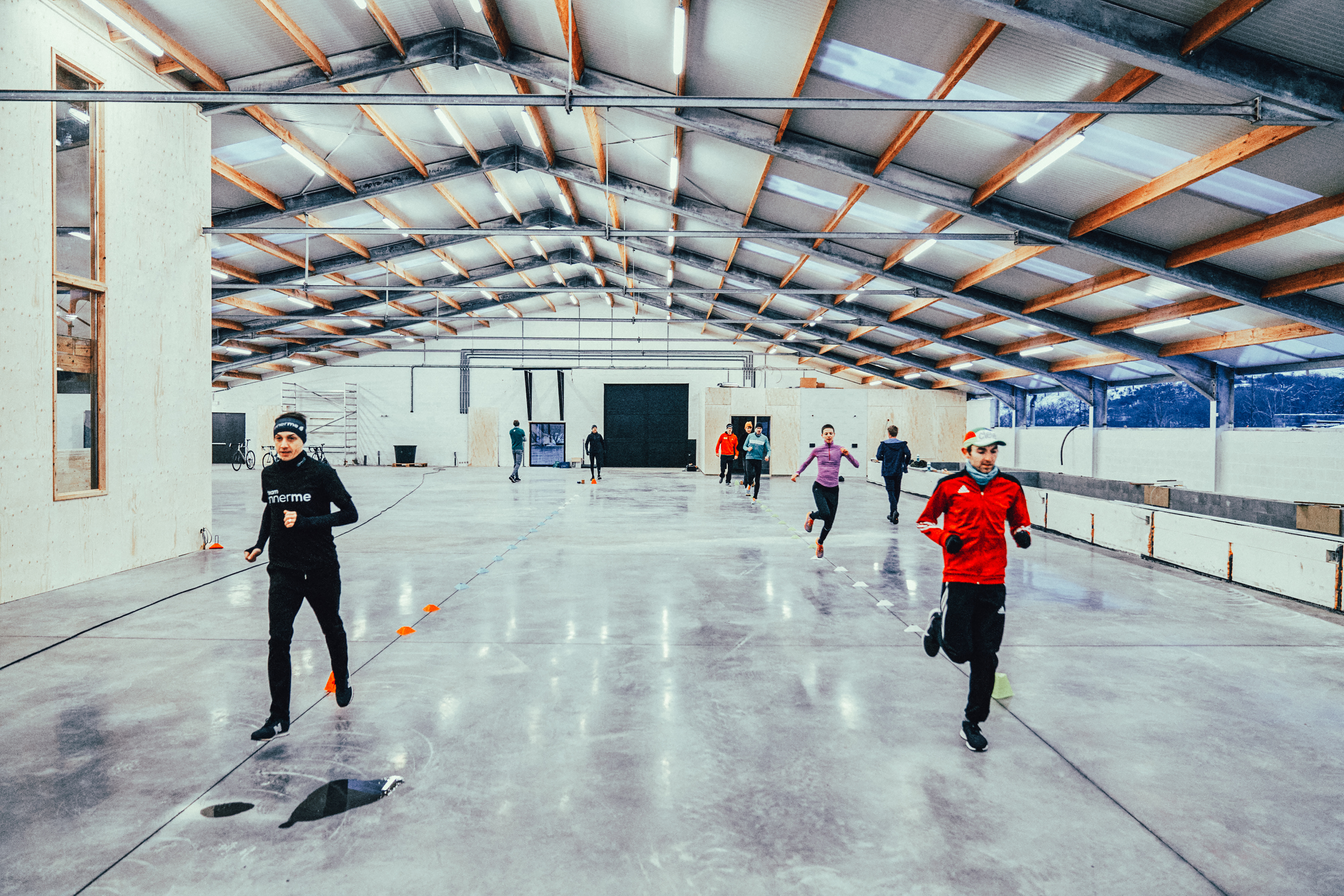 People running indoor
