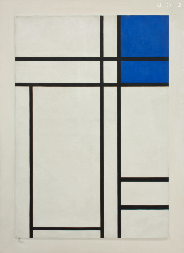 Marlow Moss, Compositie met Dubbele Lijn en Blauw Vlak, 1934. Foto: M HKA Antwerpen