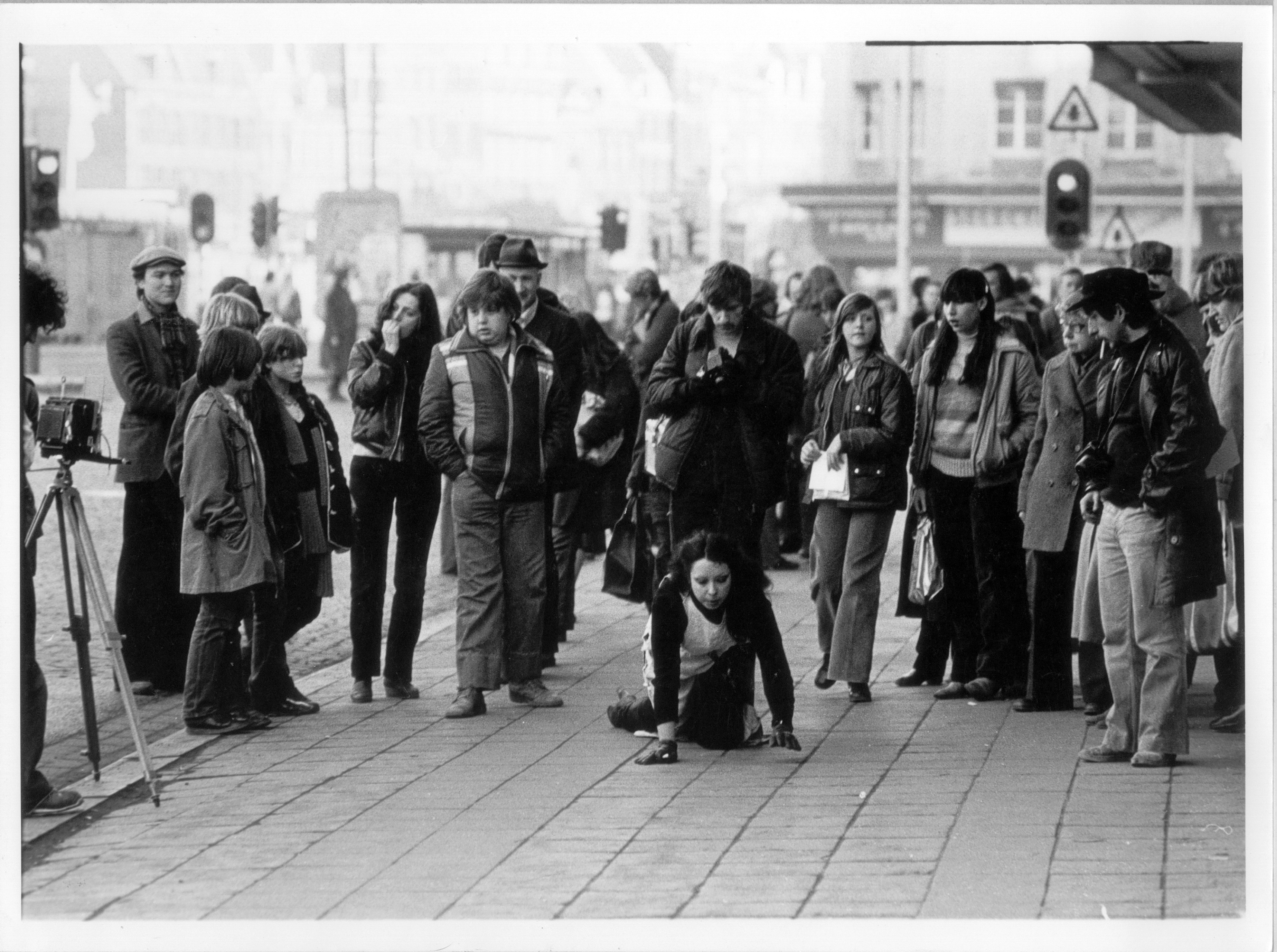 MesuRAGE de la place St. Lambert, Liège, 1980. M HKA, Archive of Internationaal Cultureel Centrum ICC, Antwerp © ORLAN Collection & Archive.