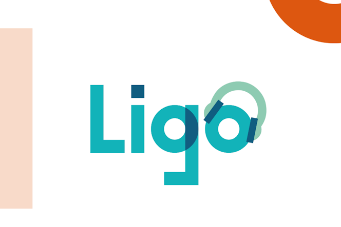 Logo van Ligo met hoofdtelefoon