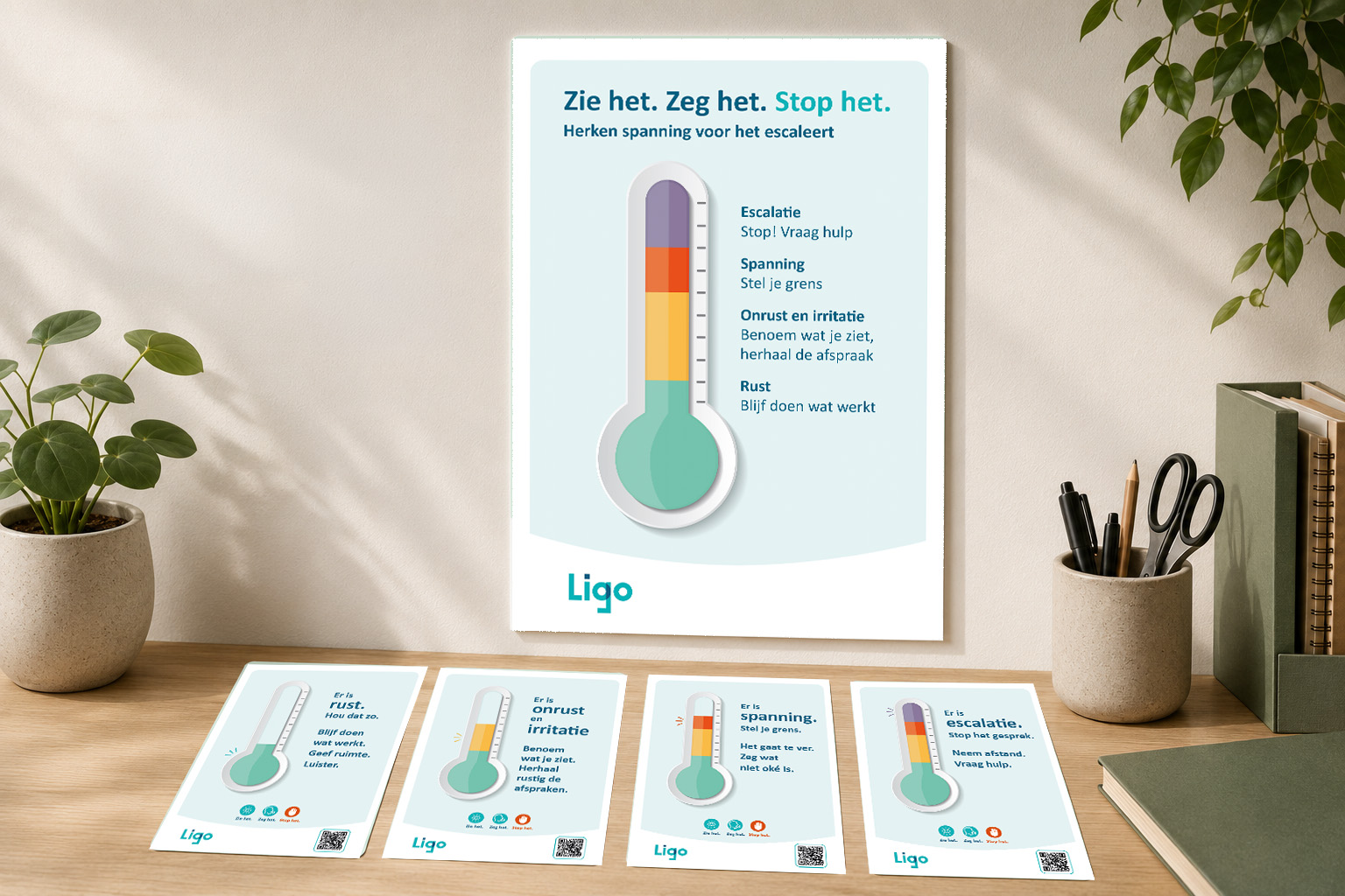 Afbeelding van poster en kaartjes preventiecampagne