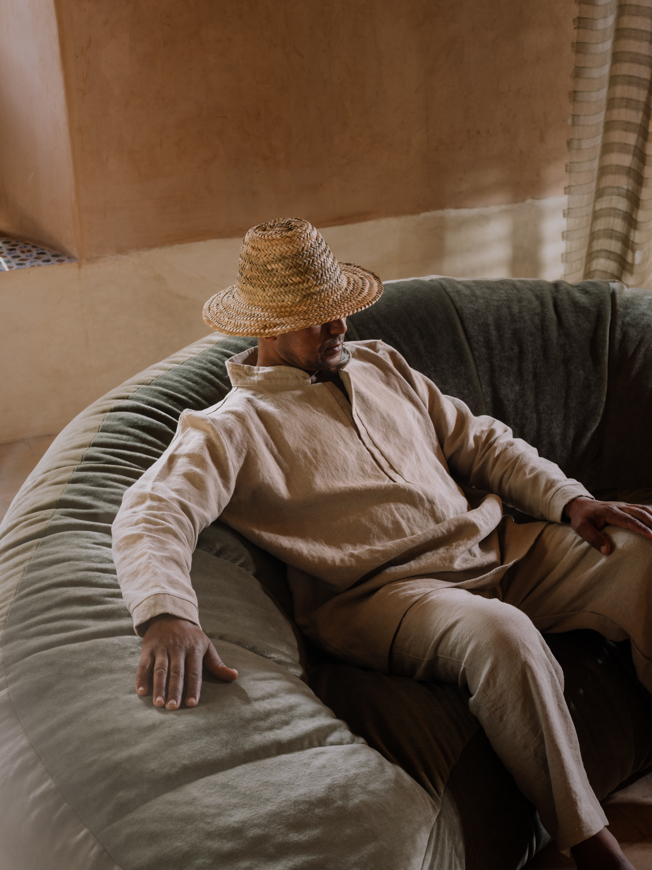 Sofa KOMALVARA YP26018 photographed in Moroccan Berber Lodge for the Azimuth 2026 fabric collection by Designs of the Time