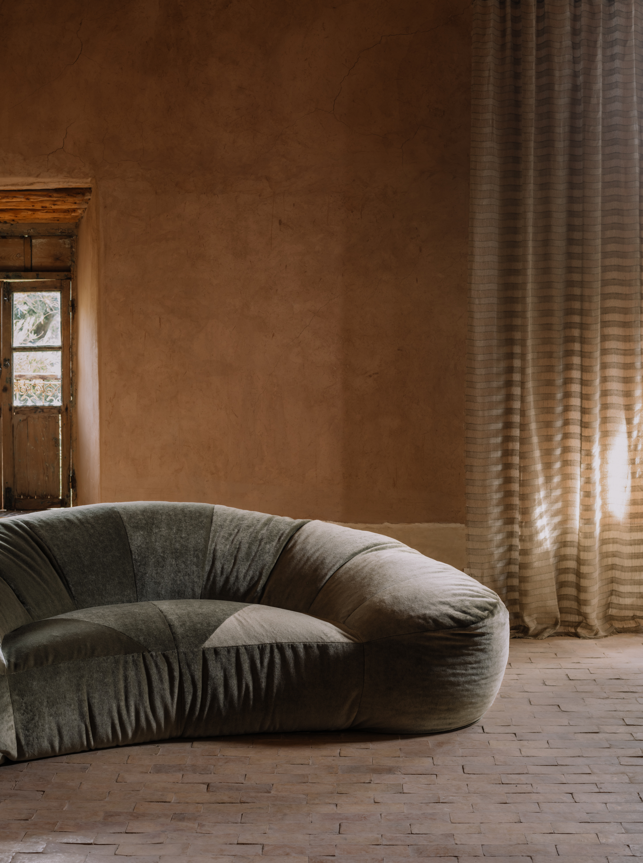 Sofa KOMALVARA YP26018 photographed in Moroccan Berber Lodge for the Azimuth 2026 fabric collection by Designs of the Time