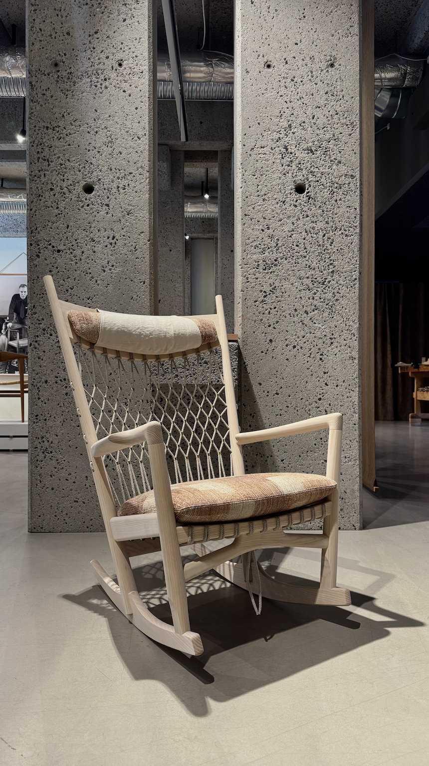 Rocking Chair by PP Mobler upholstered in Manduka from the Azimuth fabric collection 2026 by Designs of the Time
