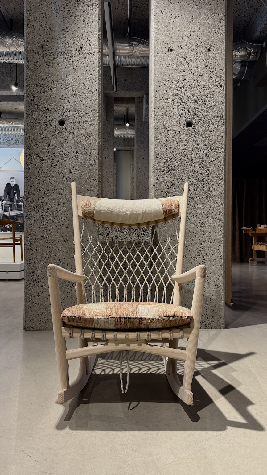 Rocking Chair by PP Mobler upholstered in Manduka from the Azimuth fabric collection 2026 by Designs of the Time