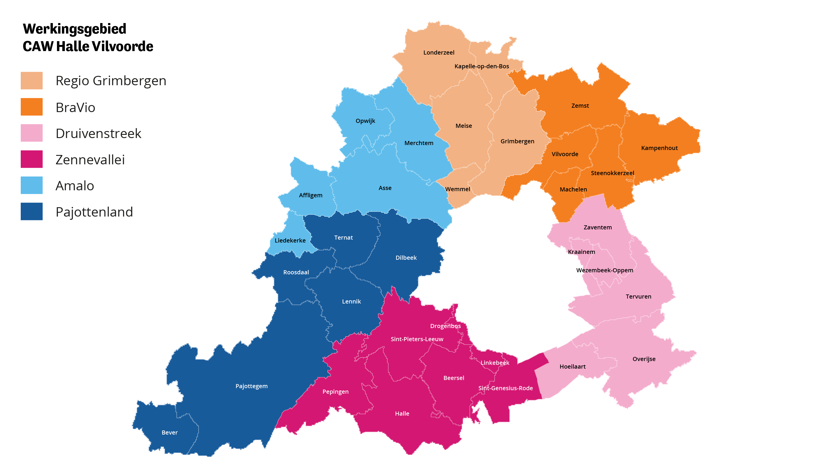 Werkingsgebied CAW Halle Vilvoorde