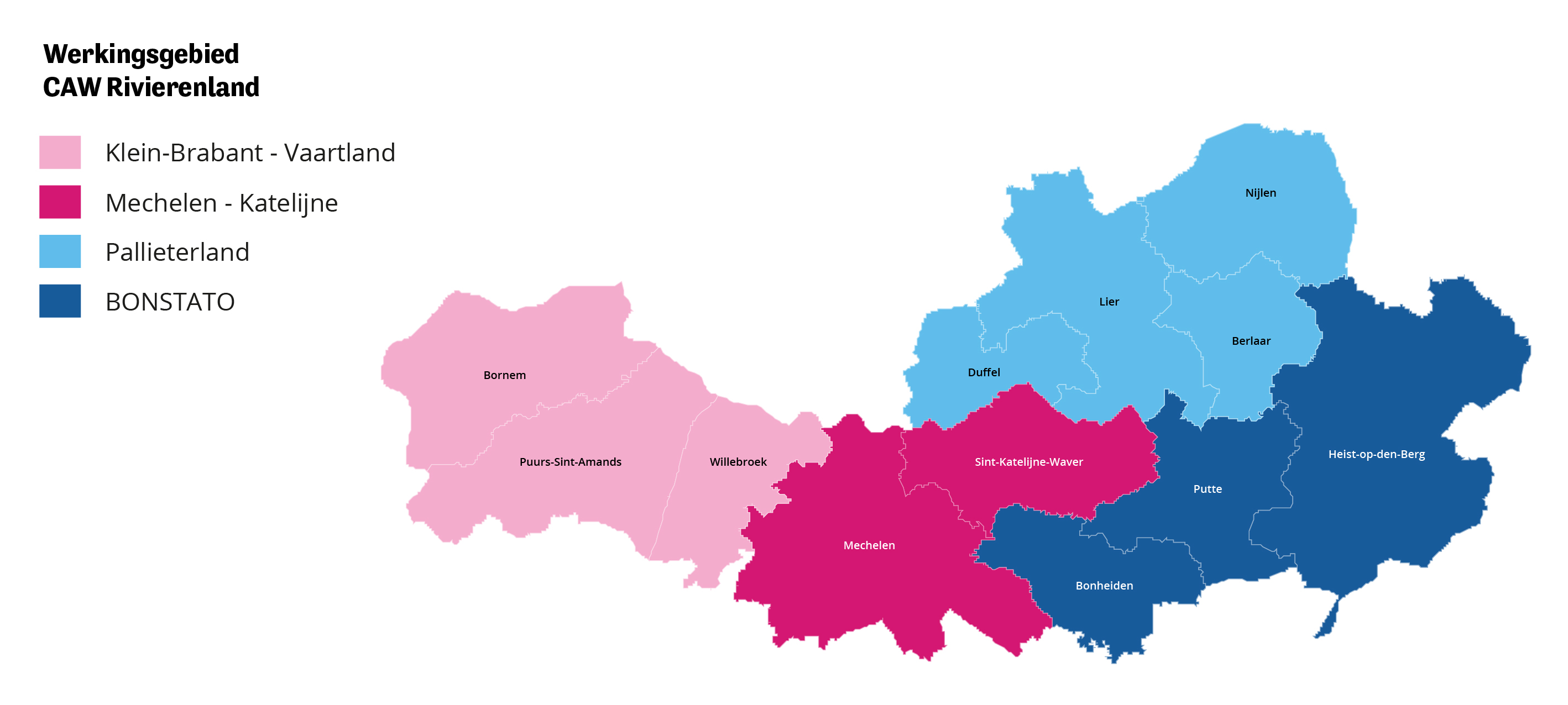Werkingsgebied CAW Rivierenland