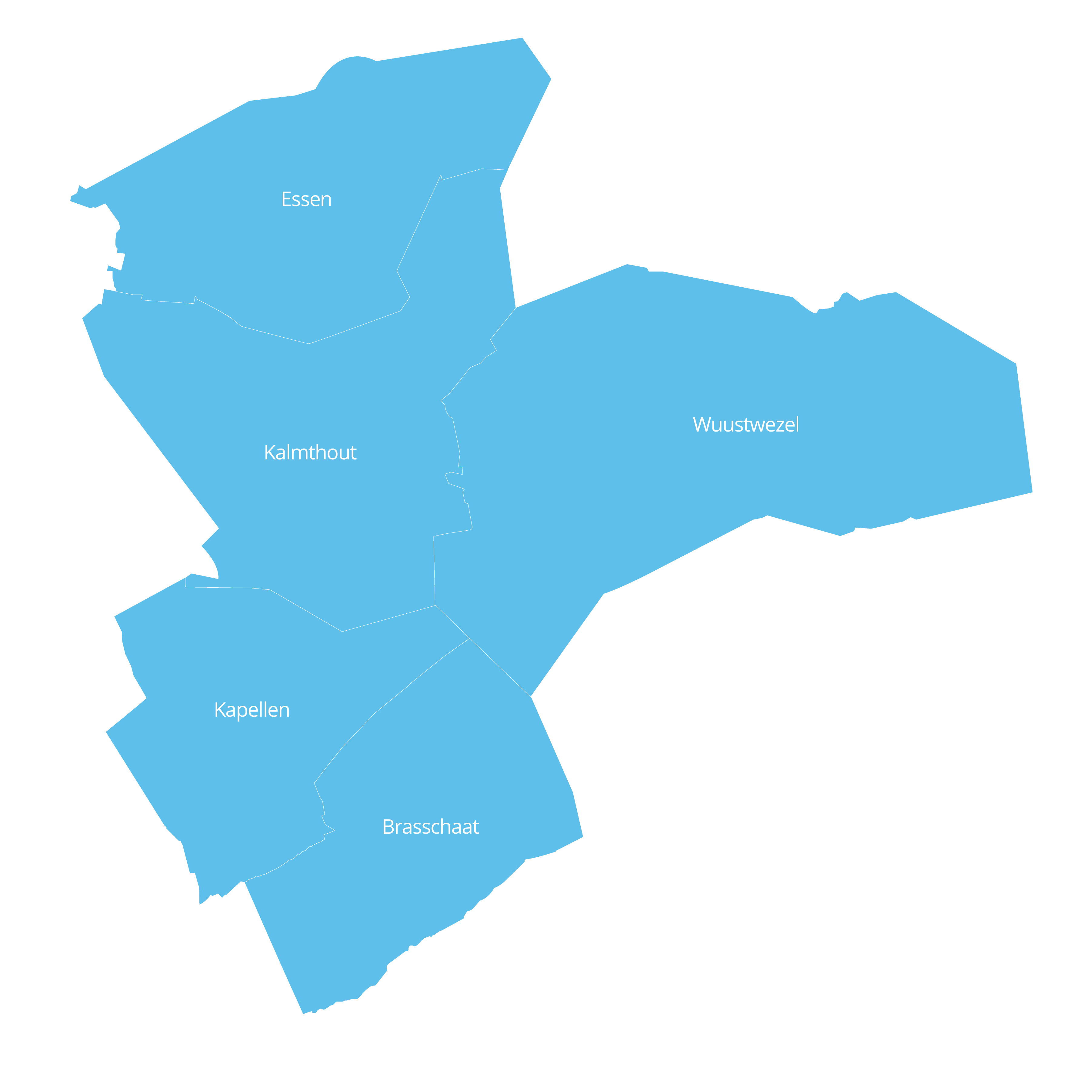 Kaart van Eerstenlijnszone Noorderkempen