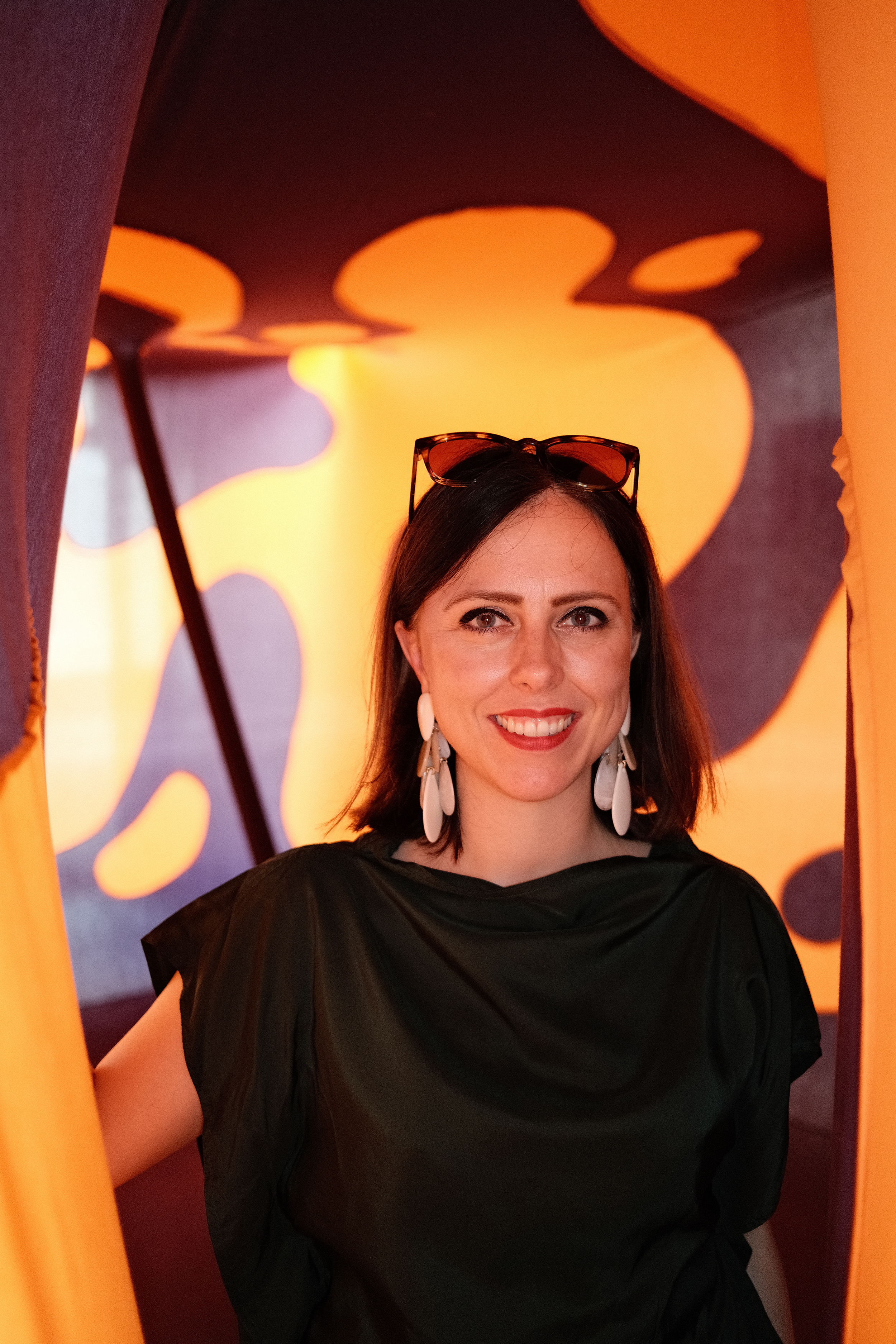 Benedicte Goesaert inside artwork by Ernesto Neto, 2025