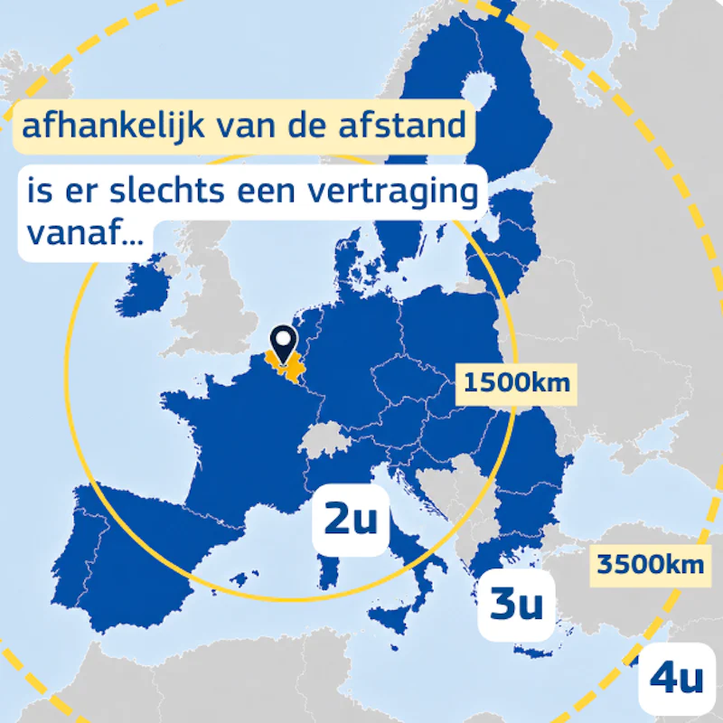 map showing circles around Brussels