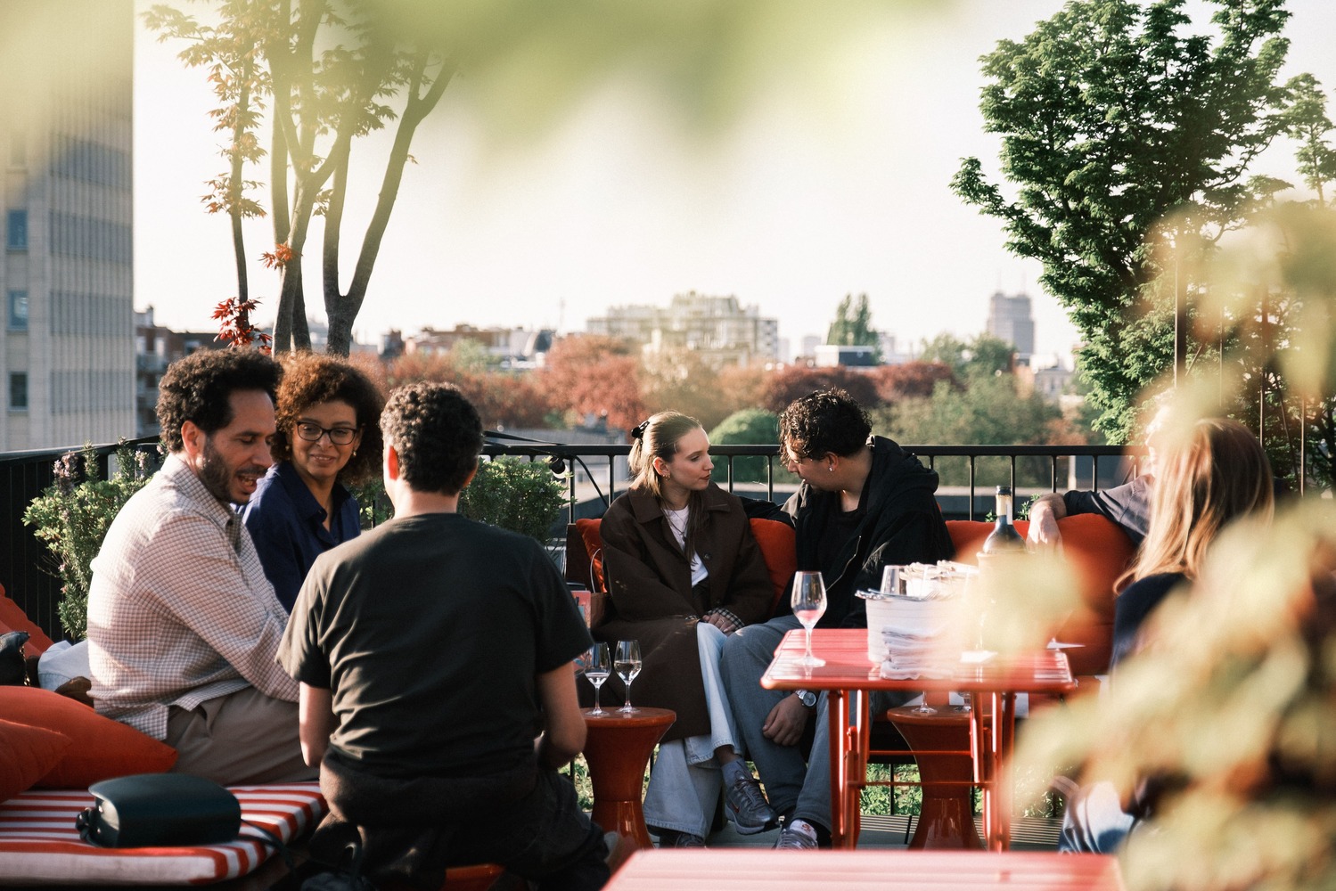people enjoying bbq on the rooftop