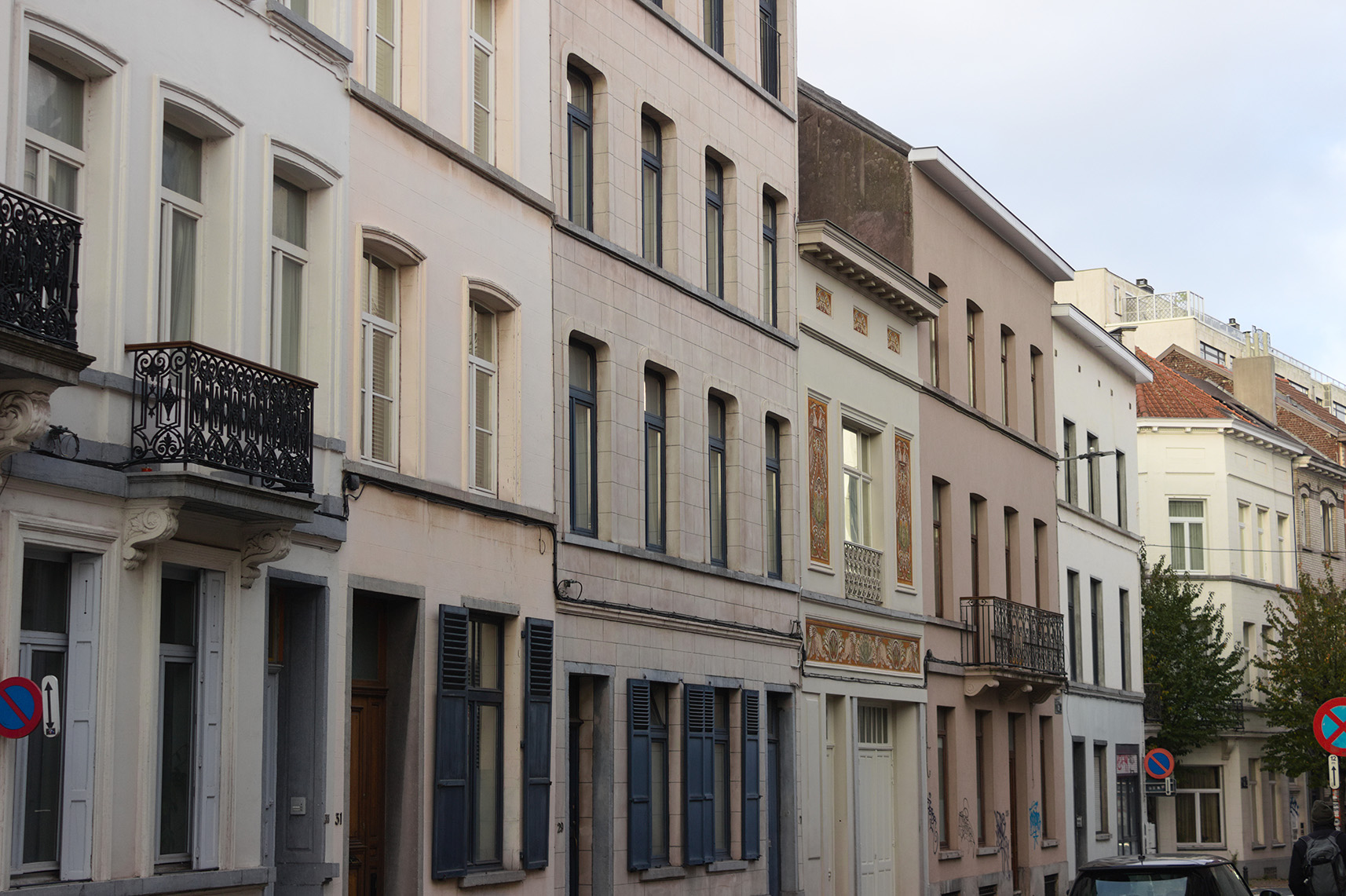 Rij van gebouwen, appartementen