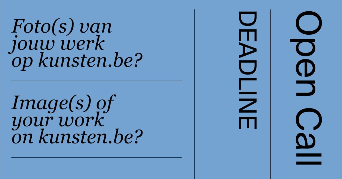 Open Call β fotoβs van jouw werk op kunsten.be? | Kunstenpunt